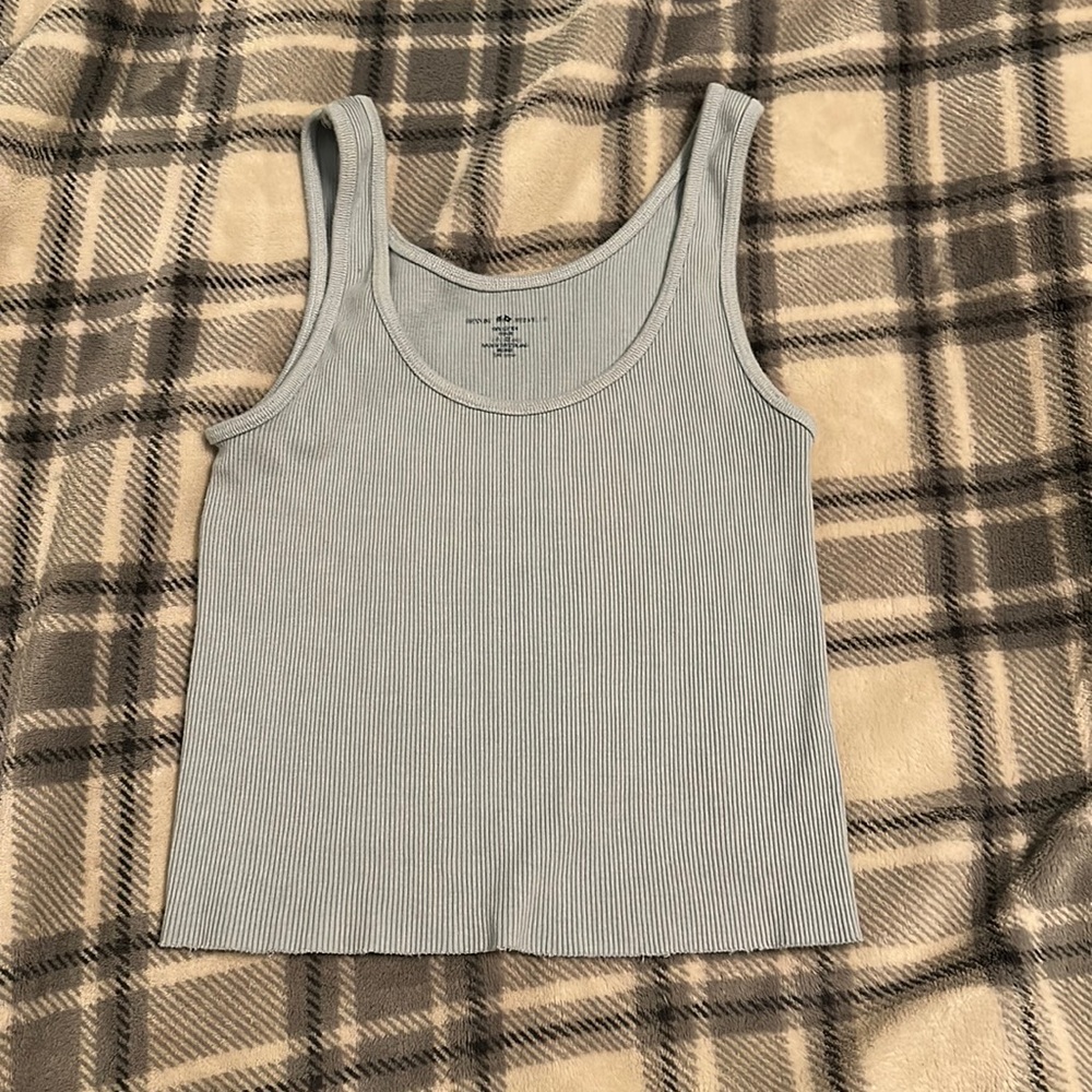 Baby blue brandy Melville crop tank.